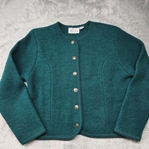 Vintage Tally Ho Creation Cardigan Sweater Womens Large‎ Pure Wool Button Front